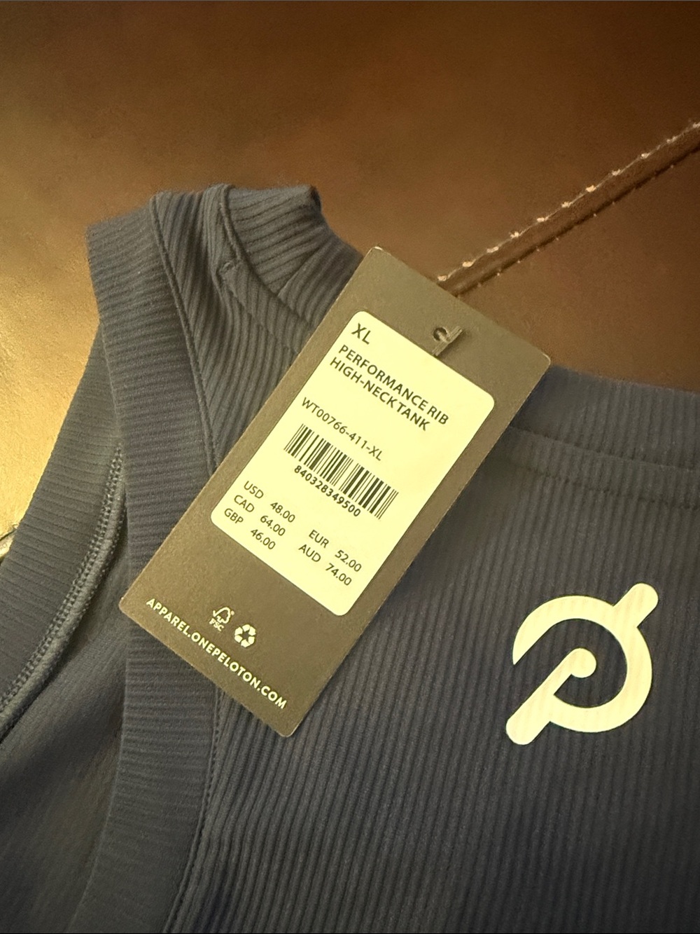 Peloton Deep Blue Ribbed Racerback Tank - Picture 9 of 9